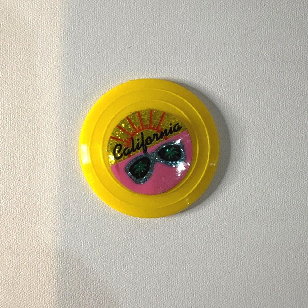 Vintage 1987 California Dream Barbie Yellow Frisbee Accessory Mattel 4439-2048
